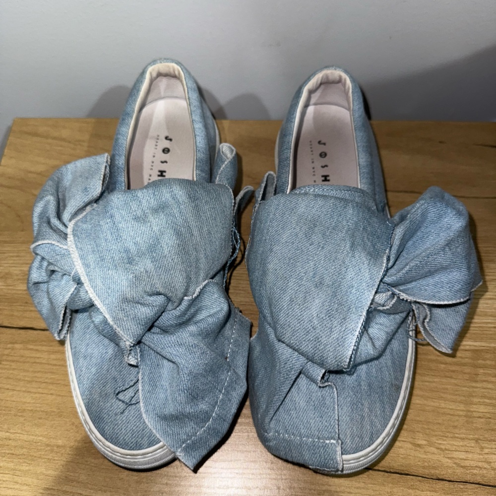 JOSHUA SANDERS Shoes Womens 38 Bow Slip on Sneakers Made in Italy I‎